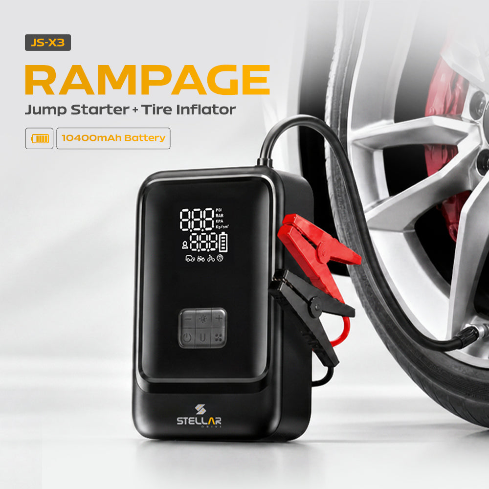 STELLAR DRIVE JS-X3 Jump Starter + Tire Inflator | 10400 mAh