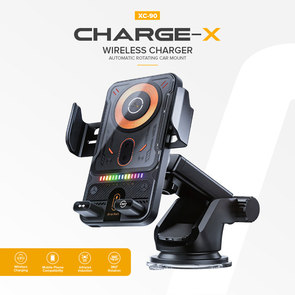Stellar Drive XC-90 CHARGE X — 15W Auto-Clamp Wireless Car Charger