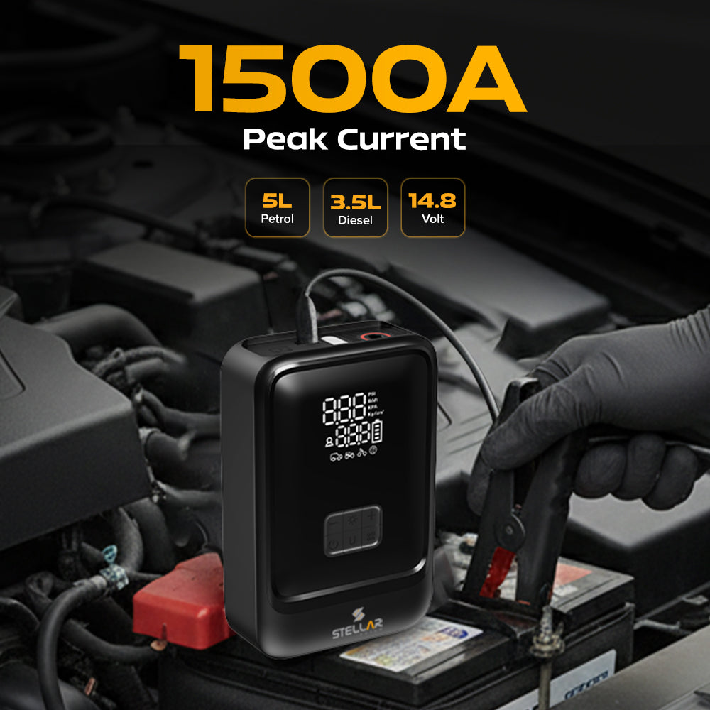 STELLAR DRIVE JS-X3 Jump Starter + Tire Inflator | 10400 mAh