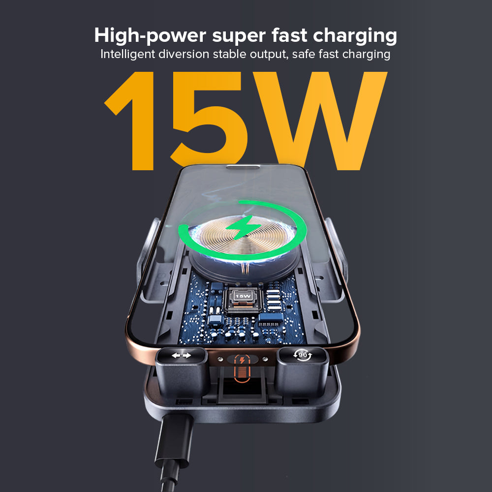 Stellar Drive XC-90 CHARGE X — 15W Auto-Clamp Wireless Car Charger
