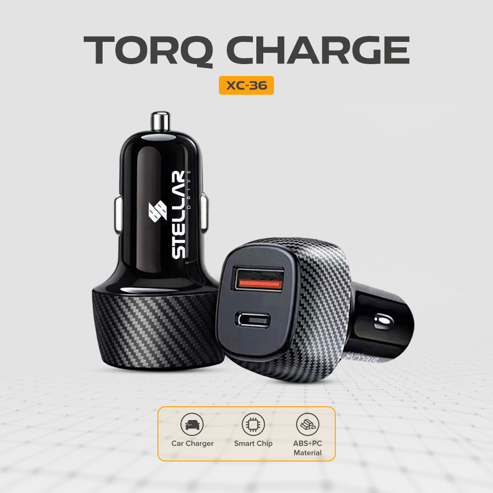 Stellar Drive XC-16 Torq Charge | 38W Fast Car Mobile Charger with PD & QC