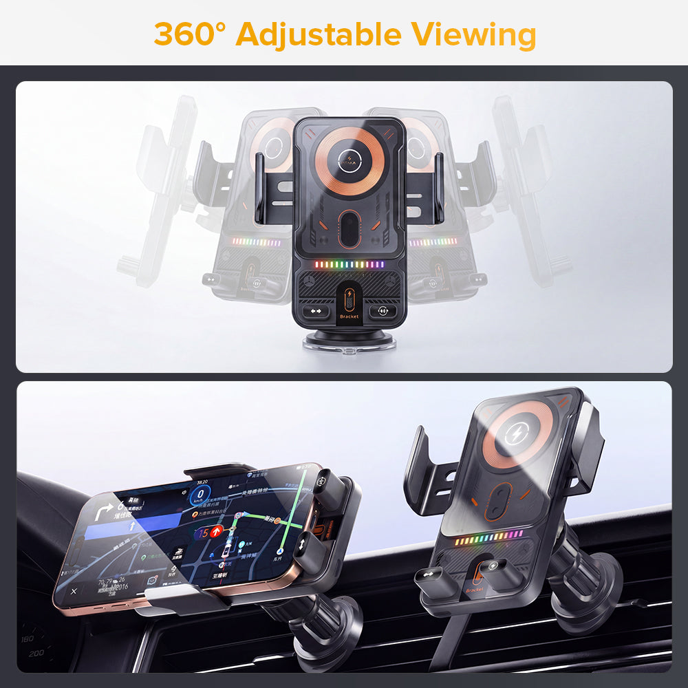 Stellar Drive XC-90 CHARGE X — 15W Auto-Clamp Wireless Car Charger