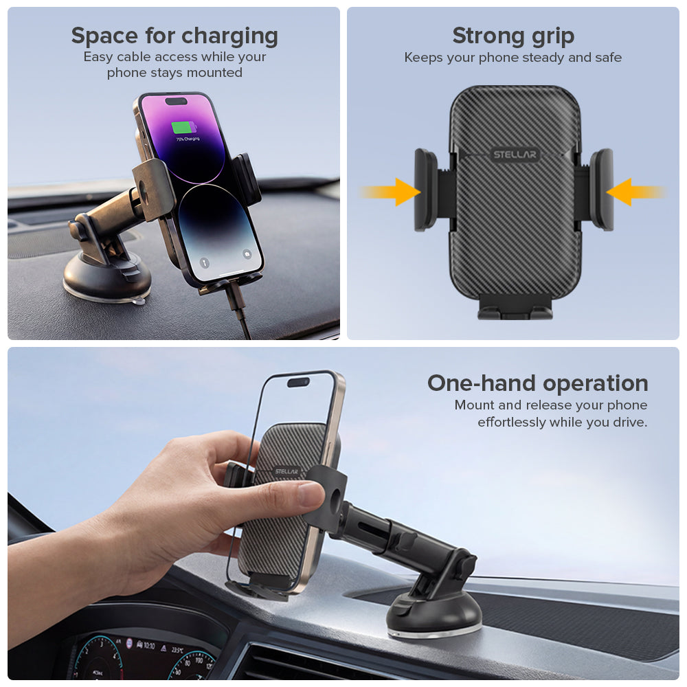 XH-07 ANCHOR GRIP — Dual Mount Gravity Lock Car Mobile Holder