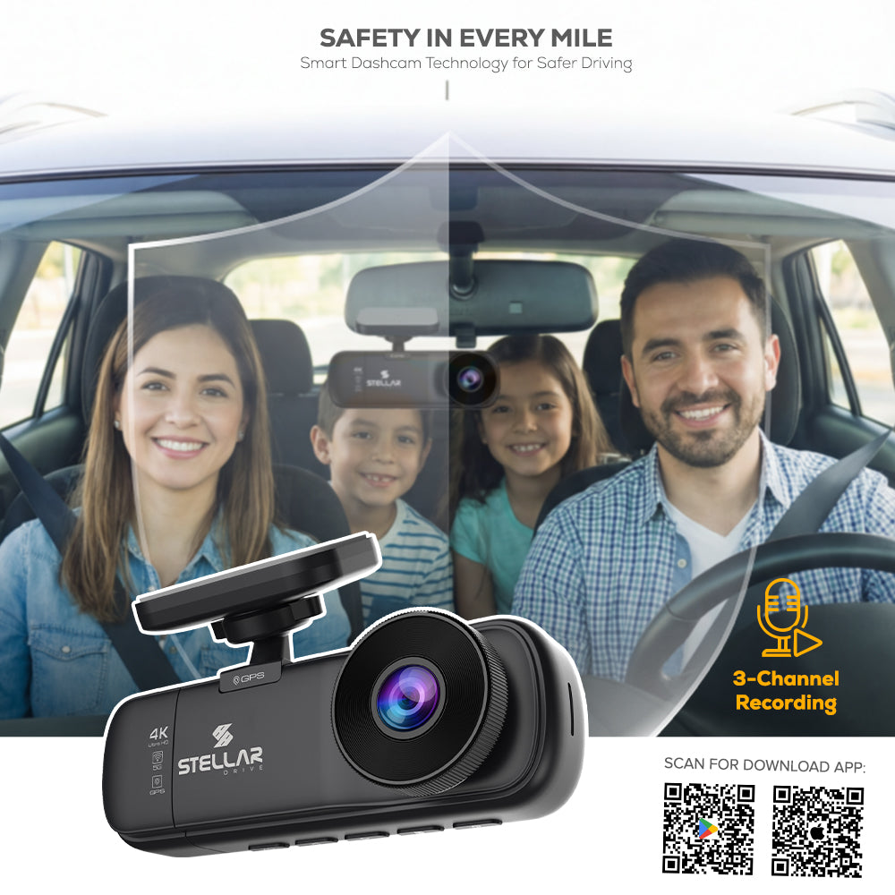 SD-X4 Fusion Dashcam | 4K+1K+1K | GPS log | 5GHz Wi-Fi