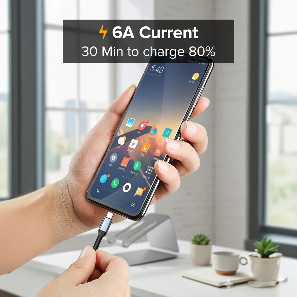 Stellar Drive XC-25 Turbo Cord | 100W 6A Fast Charging Type-C Cable