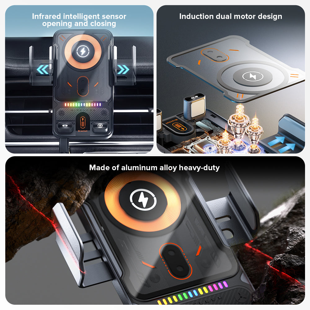 Stellar Drive XC-90 CHARGE X — 15W Auto-Clamp Wireless Car Charger