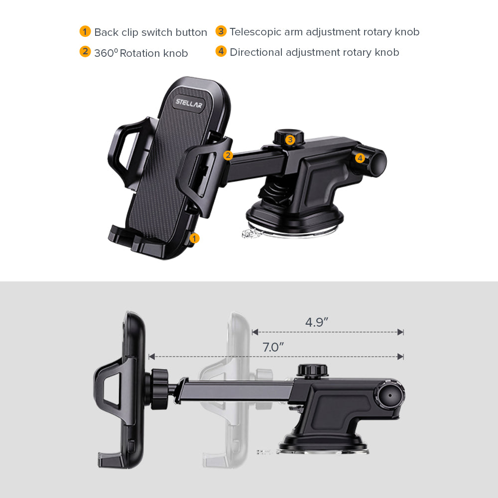 XH-05 ROAD GRIP — Heavy Duty Suction Car Mobile Holder