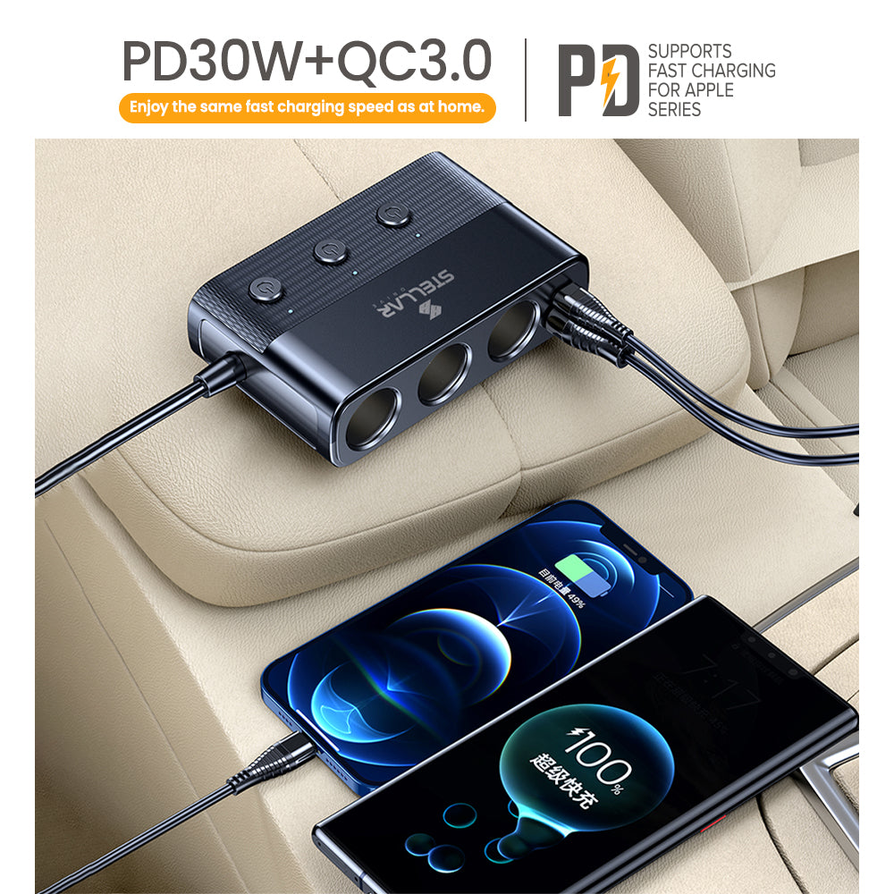 STELLAR DRIVE XC-28 | 128W 7-in-1 Car Mobile Charger | Works with Cars & Trucks