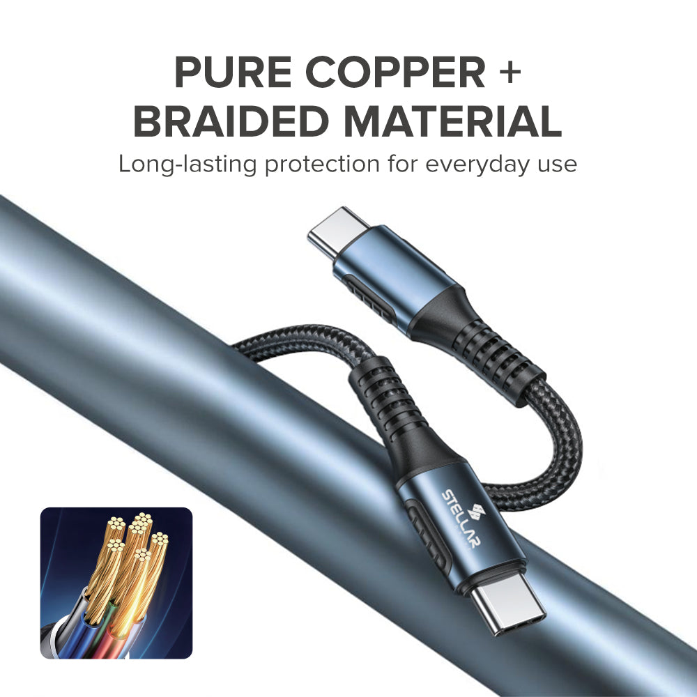 Stellar Drive XC-25 Turbo Cord | 100W 6A Fast Charging Type-C Cable
