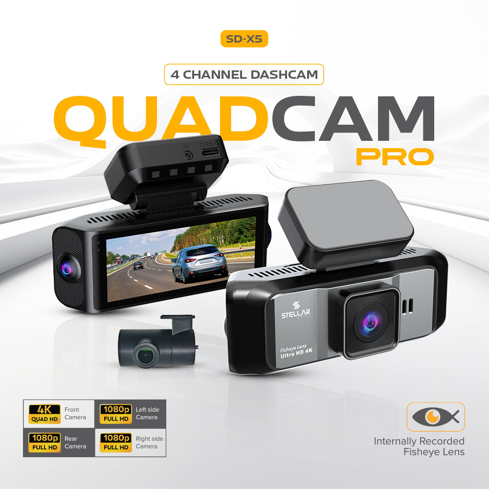 SD-X5 Quadcam Pro | 4 channel | 128GB SD Card | Fisheye lens