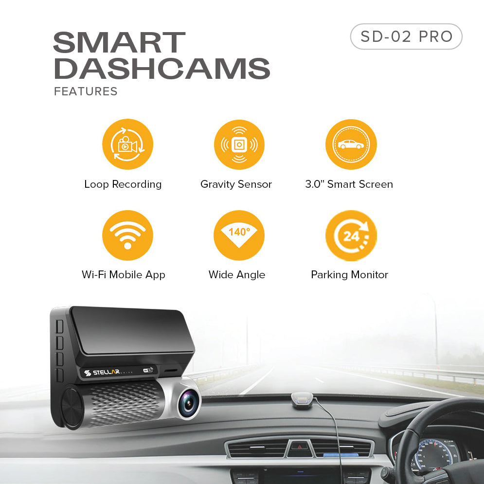 STELLAR DRIVE SD-02 Pro Car Dashcam 2K+1K