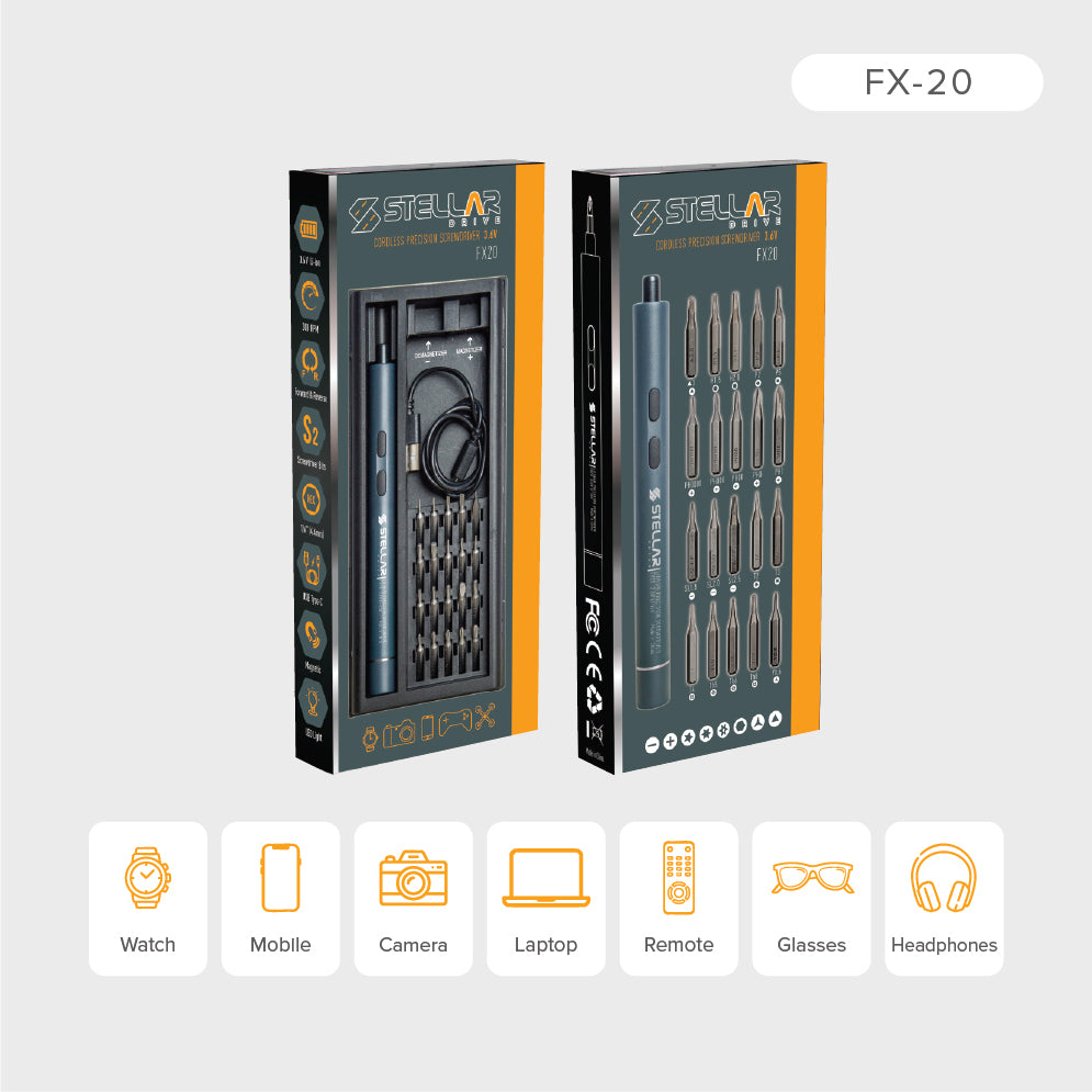 STELLAR DRIVE FX-20 Cordless Screwdriver Set