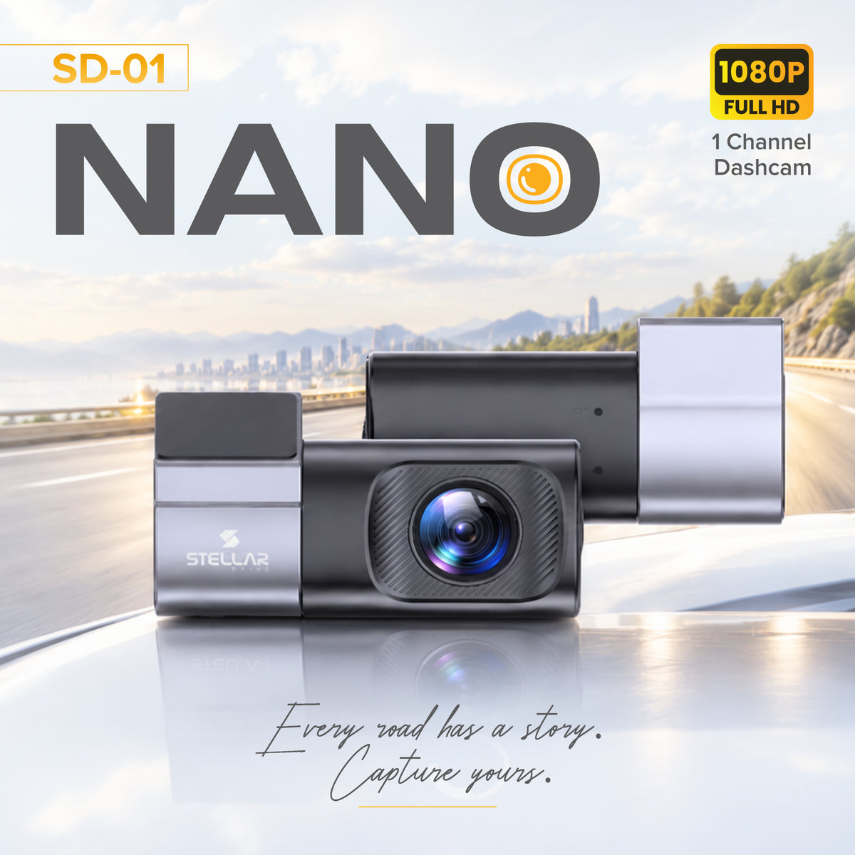 SD-01 Nano Dashcam – 1080P Wi-Fi Car Camera | Stellar Drive