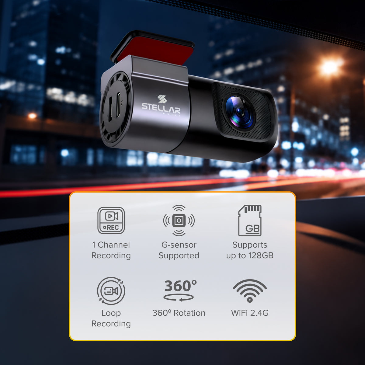 SD-01 Nano Dashcam – 1080P Wi-Fi Car Camera | Stellar Drive