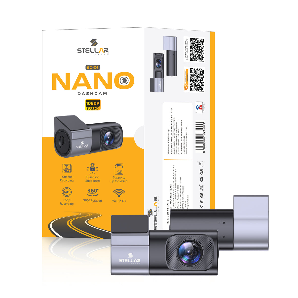 SD-01 Nano Dashcam – 1080P Wi-Fi Car Camera | Stellar Drive