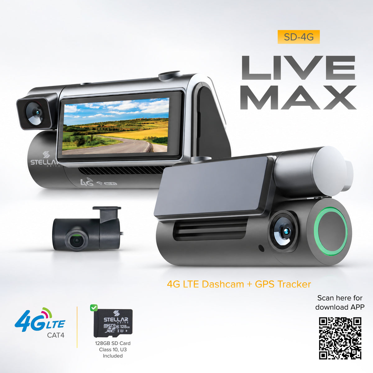 SD-4G Live Max | 3 Channel 4G LTE Dashcam | Live GPS