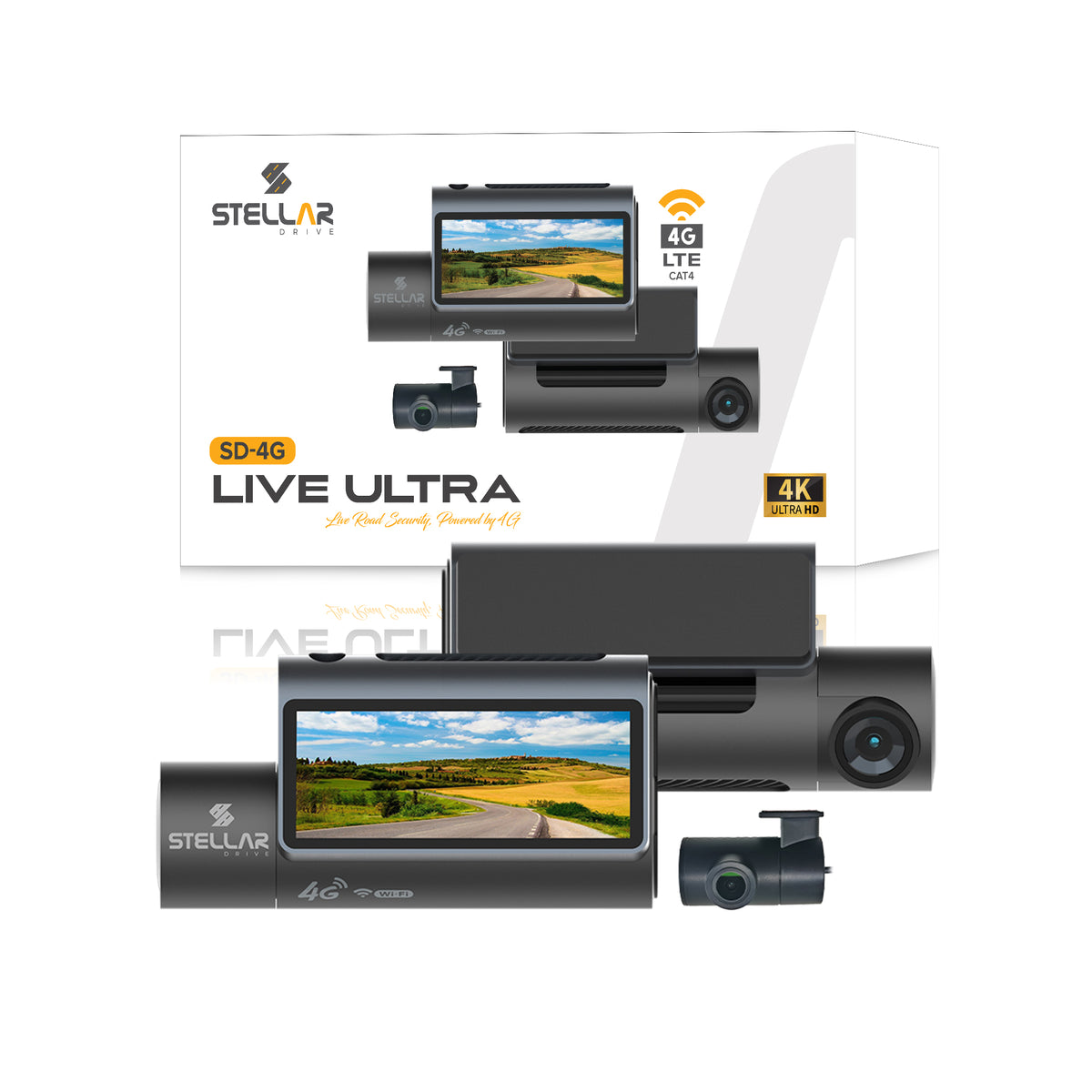 SD-4G Live Ultra | 4G LTE Smart GPS Dashcam | 4K+1K