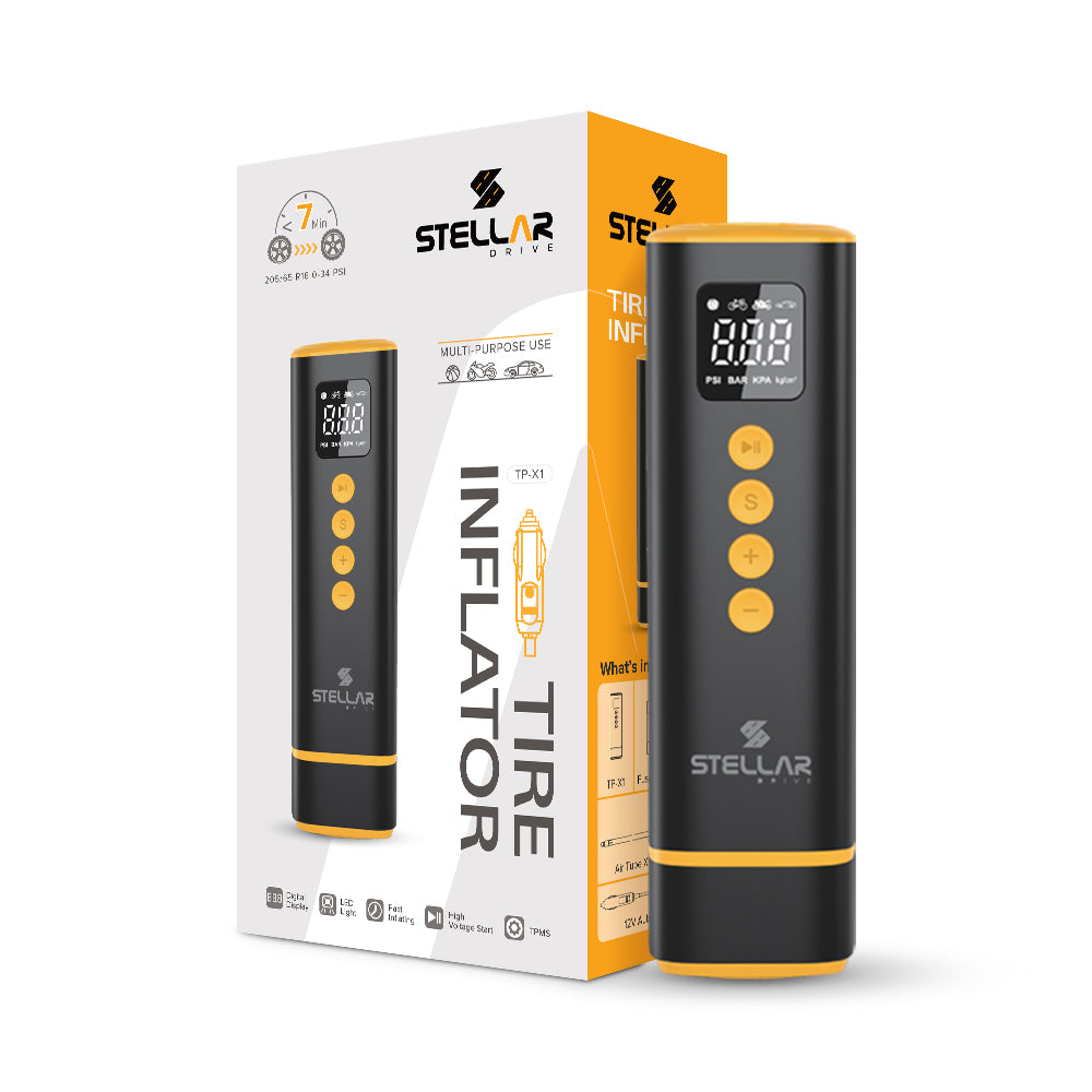 STELLAR DRIVE TP-X1 Tire Inflator | 150 PSI | Car, Bike, Cycle