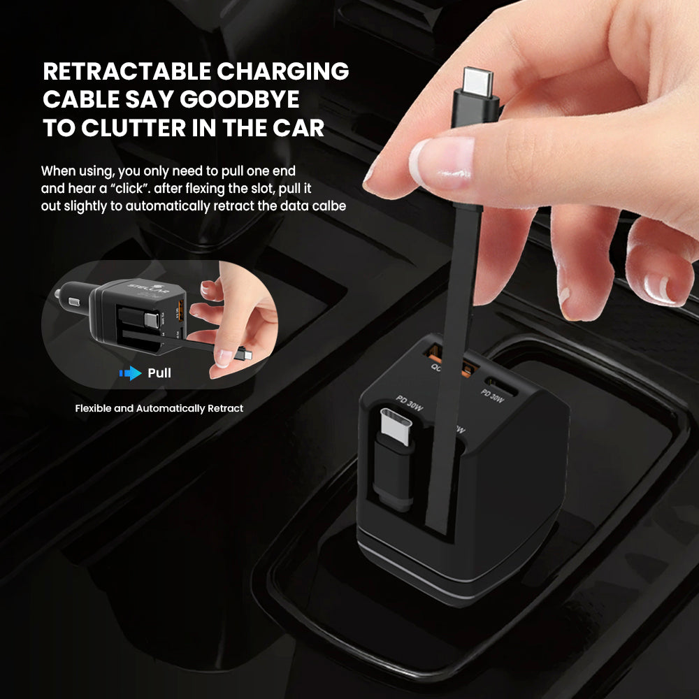 STELLAR DRIVE XC-11 | 90W 4-in-1 Fast Car Mobile Charger
