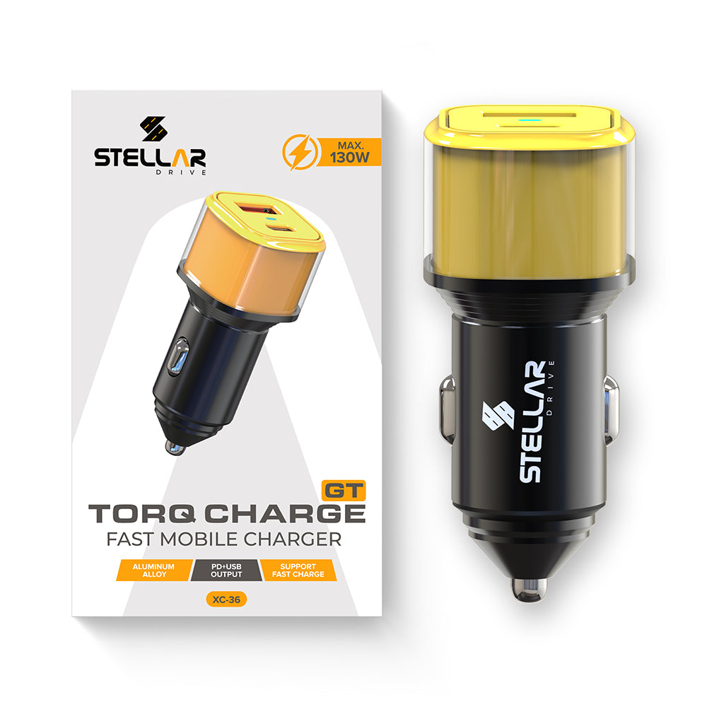 Stellar Drive XC-36 Torq Charge GT | 130W Fast Car Mobile Charger with PD