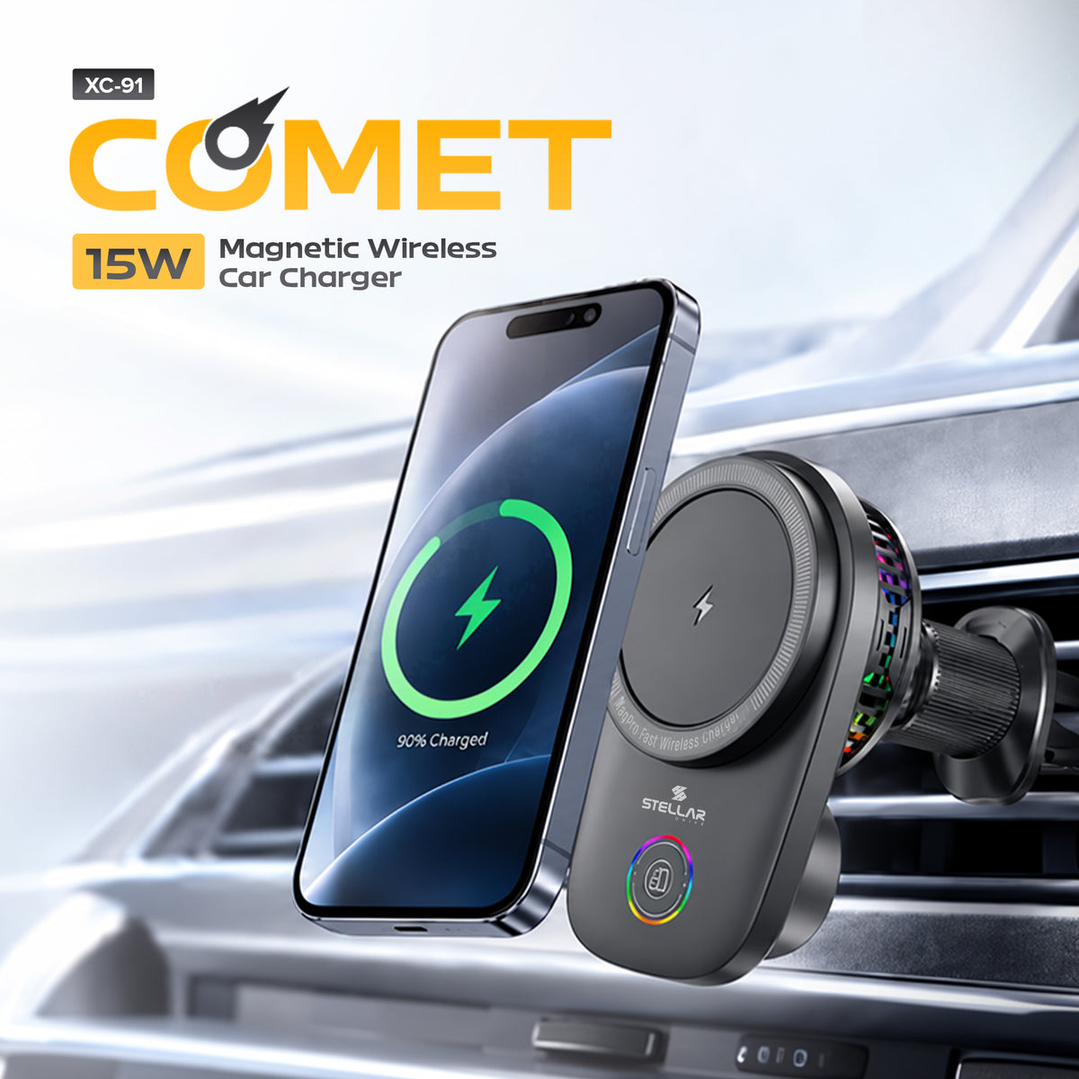 XC-91 COMET | 15W Magsafe Wireless Car Charger