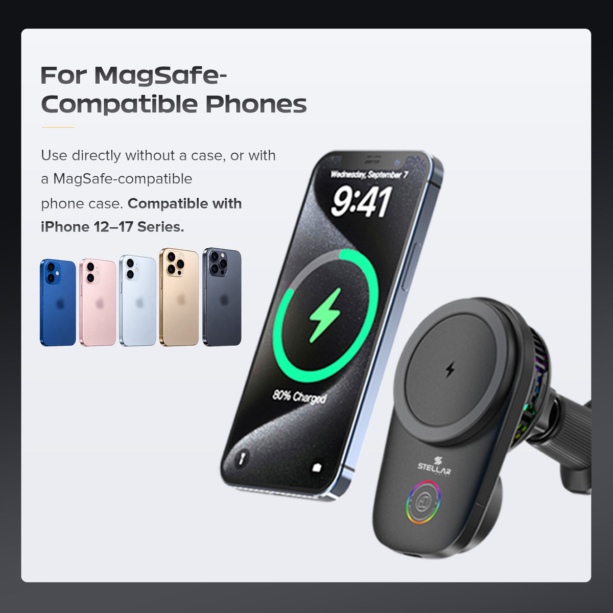XC-91 COMET | 15W Magsafe Wireless Car Charger