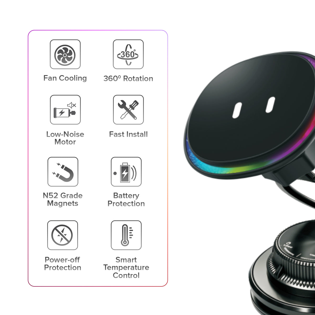 XC-93 HALO | 15W Wireless Car Charger