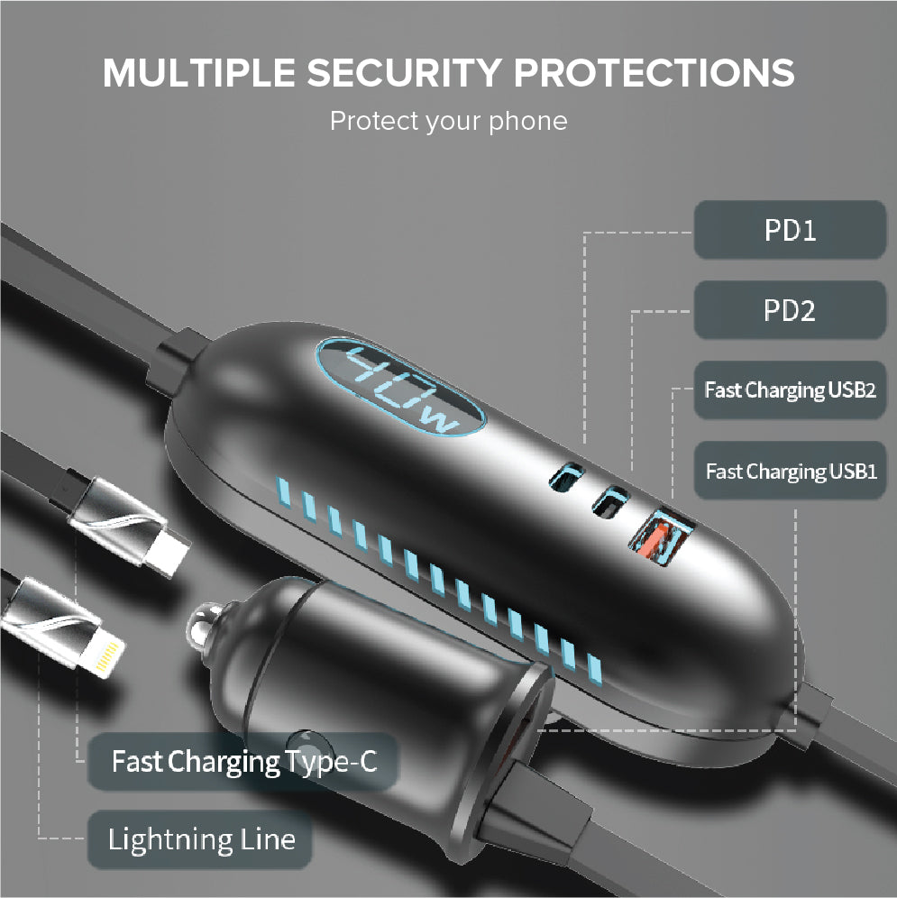 STELLAR DRIVE XC-13 | 5-in-1 Car Mobile Charger | 117W