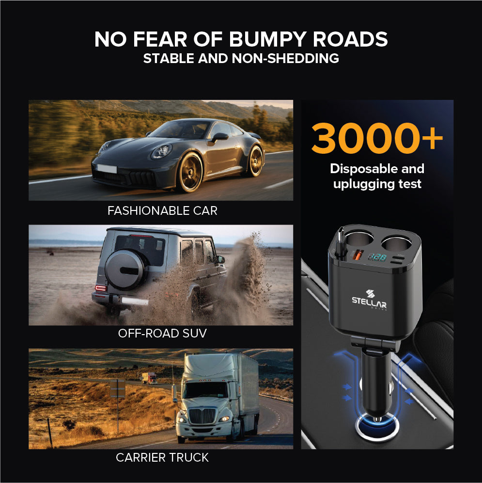 STELLAR DRIVE XC-17 | Dual 12V Car Mobile Charger | 212.5W