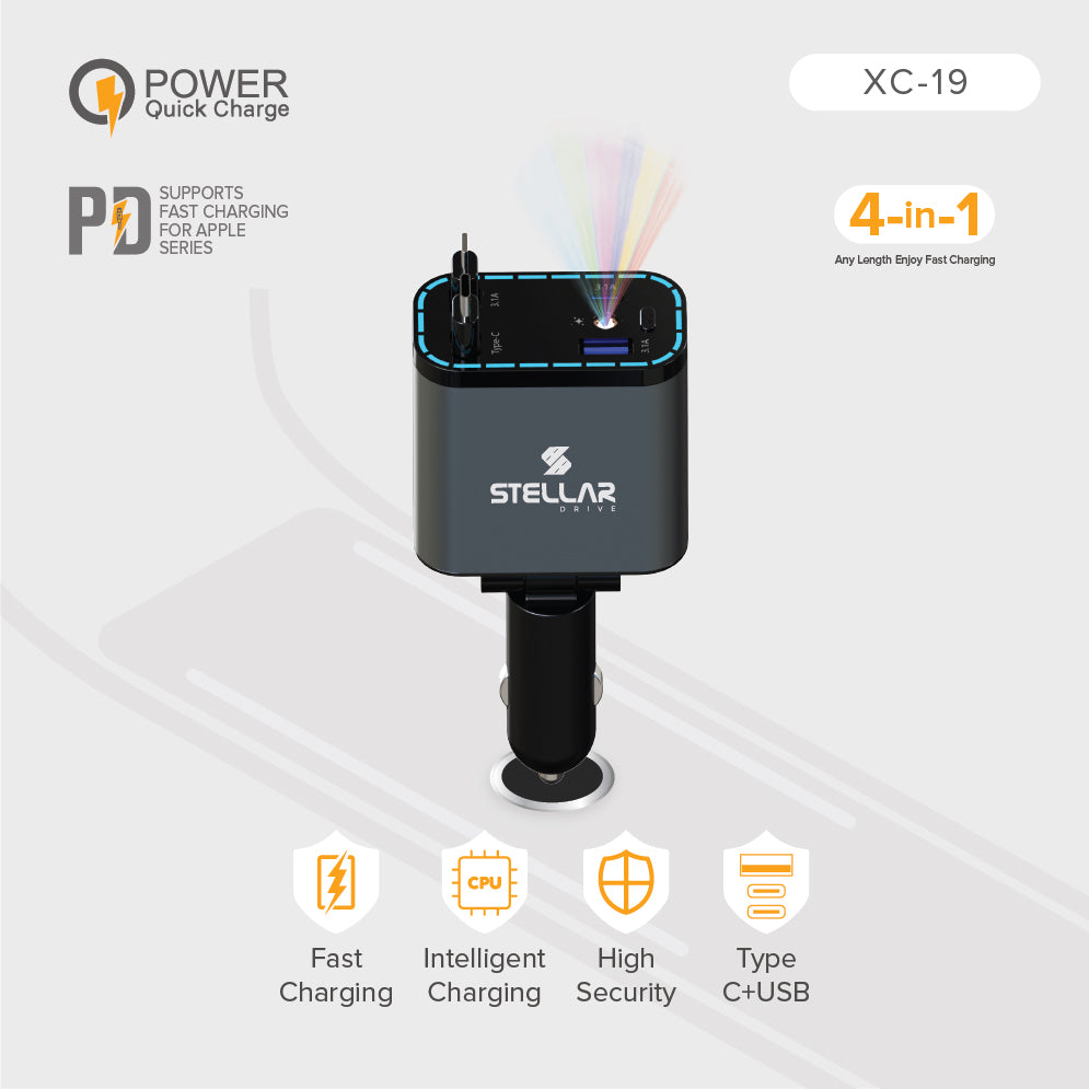 STELLAR DRIVE XC-19 | 4-in-1 Starry Light Mobile Charger | 90W